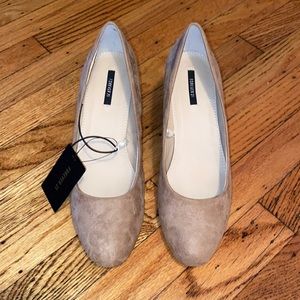 Faux suede pumps